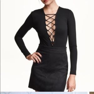 H&M Lace Up Bodysuit